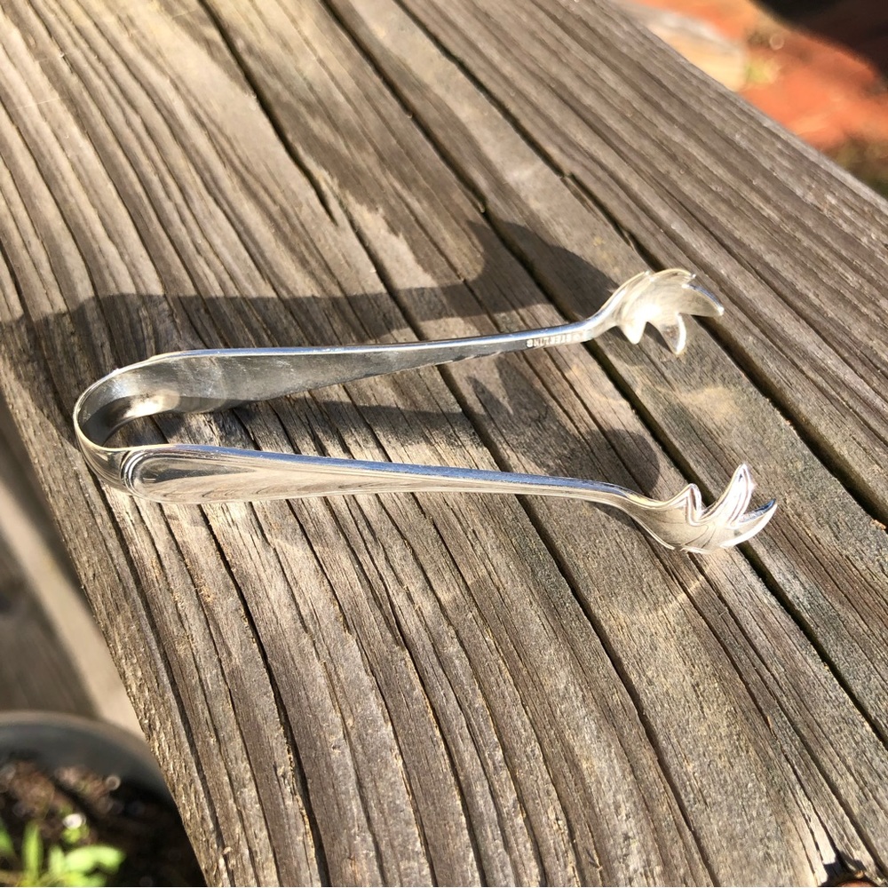 Vintage Sterling Silver Claw Sugar Cube Tongs